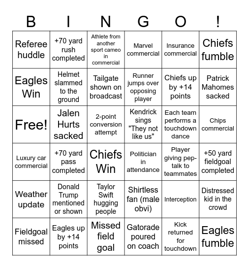 SERRA HOUSE 2025 SUPER SCUPER RUPER DUPER BOWL Bingo Card