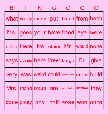 Ms. Spadoni's Valentine BINGO Card