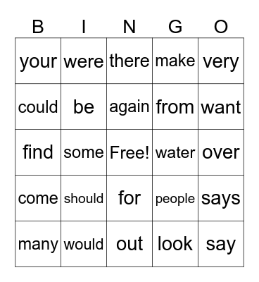 SIPPS Bingo (Lessons 35-45) Bingo Card