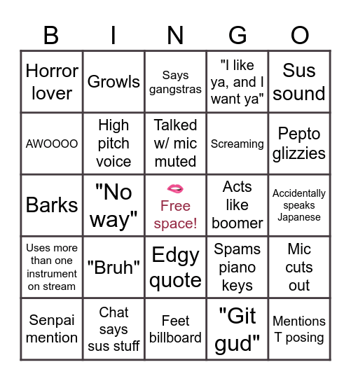💀🎙️Astra Debut Bingo Card