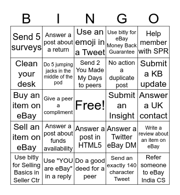Social Media Spectacular BINGO Challenge Bingo Card