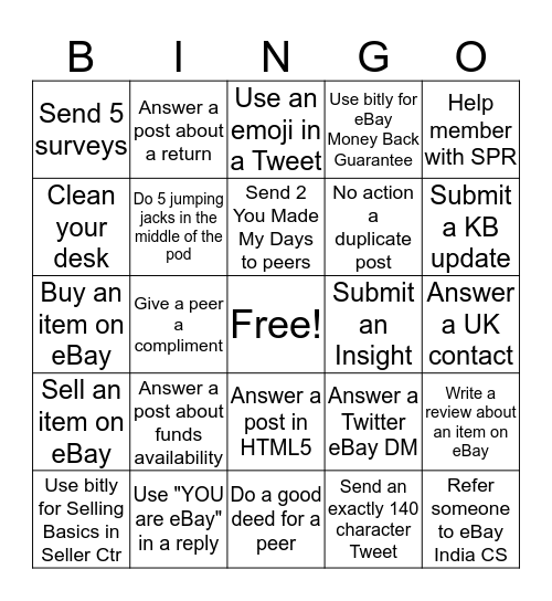 Social Media Spectacular BINGO Challenge Bingo Card