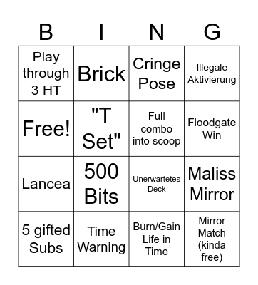YCS Birmingham Bingo Card