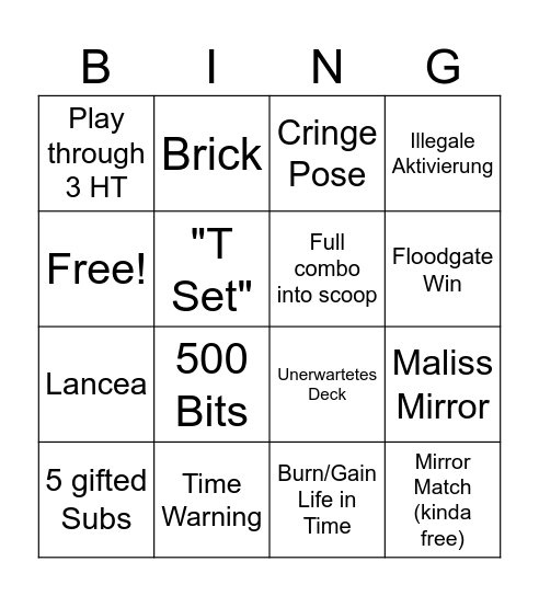 YCS Birmingham Bingo Card