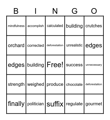 Valentine's Day Bingo Card