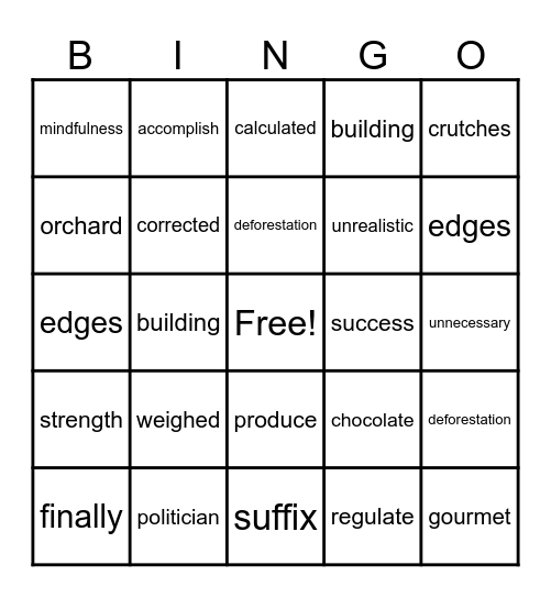 Valentine's Day Bingo Card