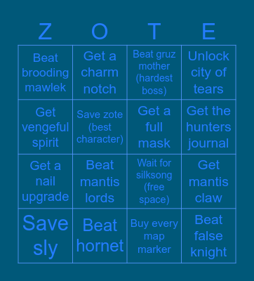 It's zotin time Bingo Card