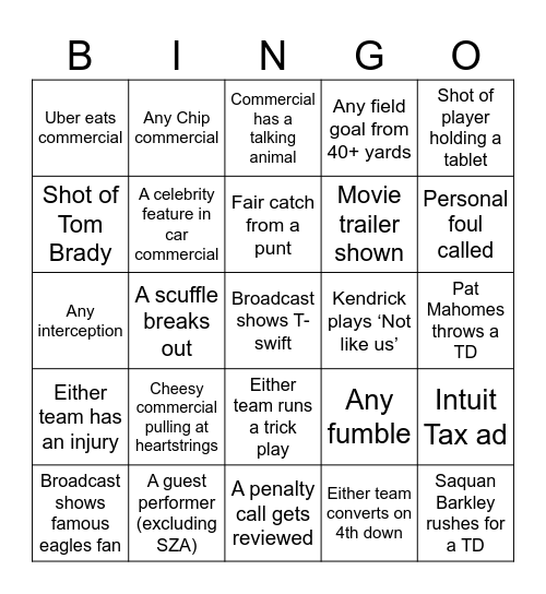 super bowl commercial bingo free