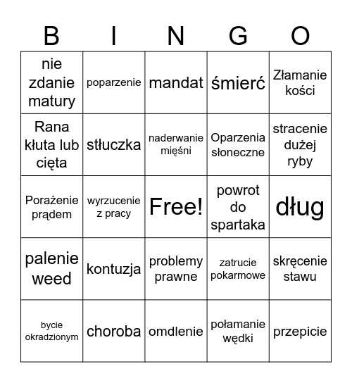 Mat life bingo 2025 Bingo Card