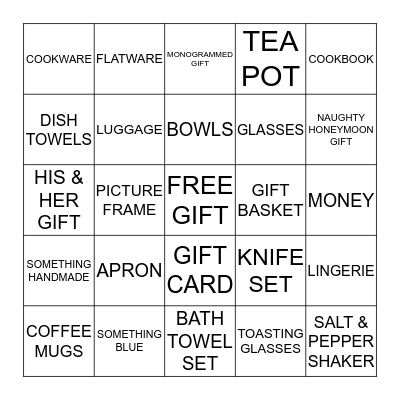 JOHNNA'S BRIDAL BINGO Card