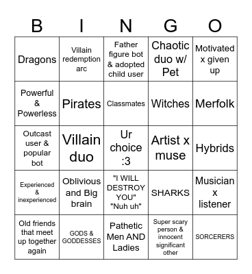 Bot Things Bingo Card