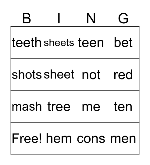 Siena's Beautiful Bingo Game Bingo Card