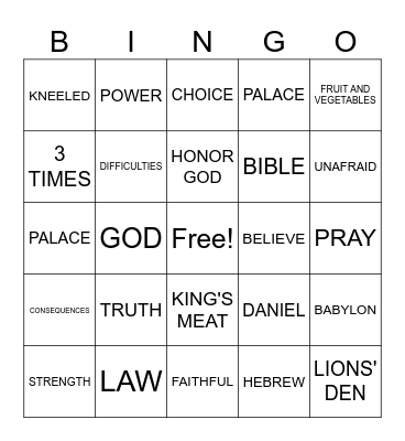 DANIEL Bingo Card
