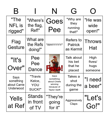 David's Football Sunday Bingo Card
