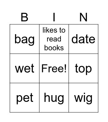 Doing Something Fun Bingo Card