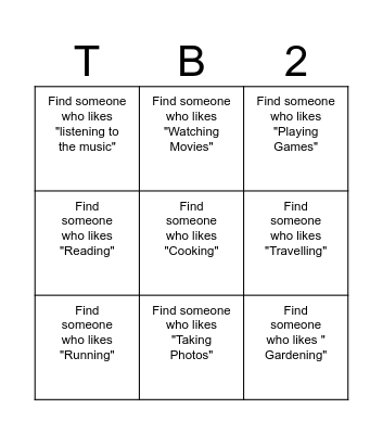 Do you like ____________ ? Bingo Card