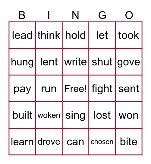 my favorite bingo Card