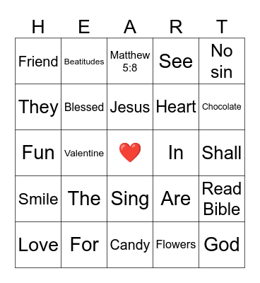 Happy Valentine's Day! Bingo Card