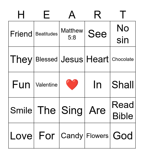 Happy Valentine's Day! Bingo Card