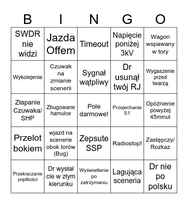 Bingo TD2 Bingo Card