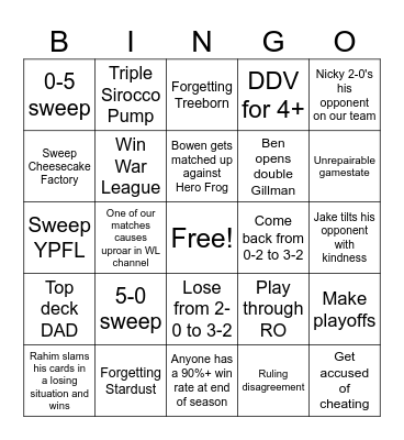 Bing Bong WL S3 Bingo Card Bingo Card