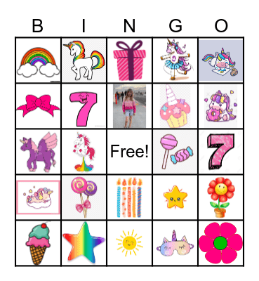 Unicorn Bingo Card