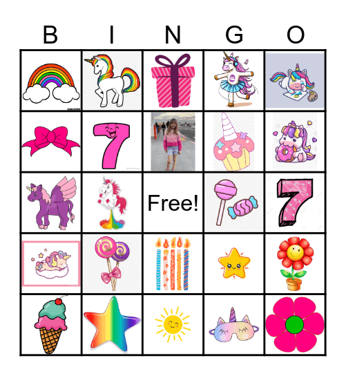 Unicorn Bingo Card