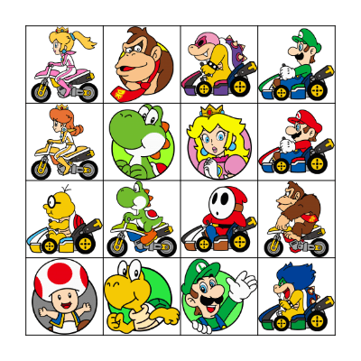 Mario Character Bingo Card