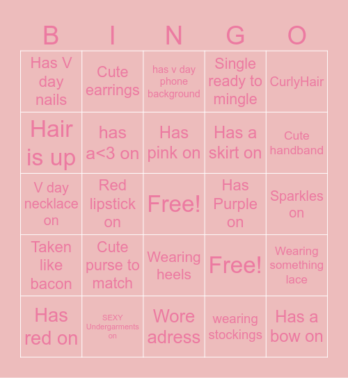 GALENTINES BINGO Card