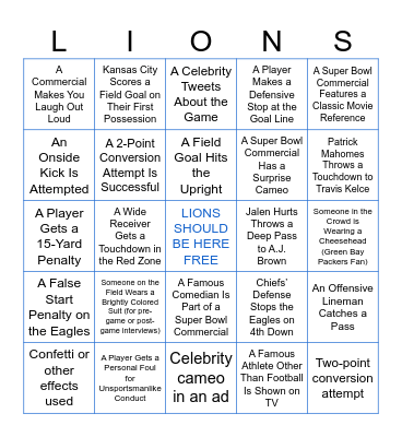SUPER (GAY TEAMS) BOWL 2025 Bingo Card
