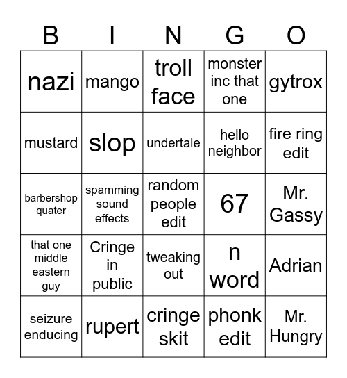 Instagram Reels Bingo Card