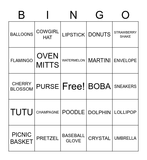 GALENTINE Bingo Card