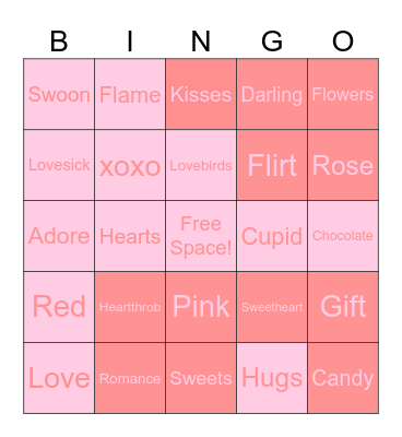 PALentines day Bingo Card