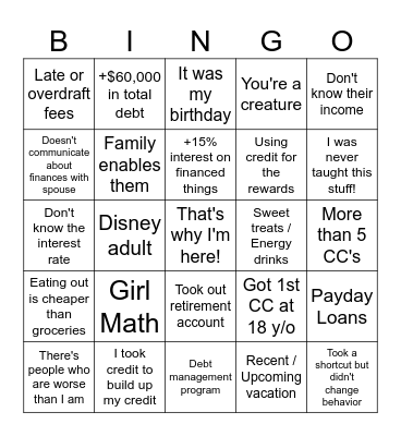 Financial Audit Bingo Card