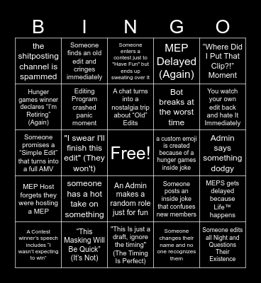 Editor Society BINGO Card