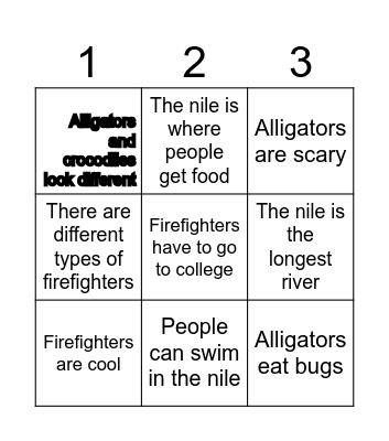 Main idea bingo Card