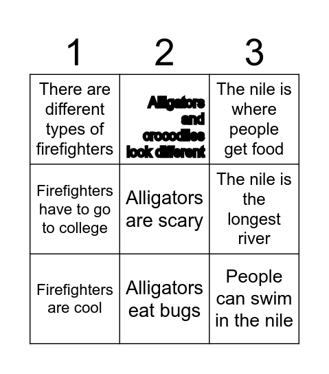 Main idea bingo Card
