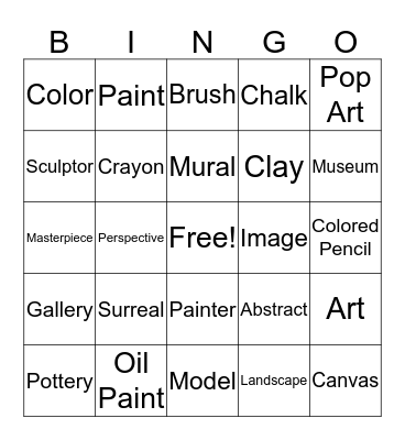 Art Bingo Card