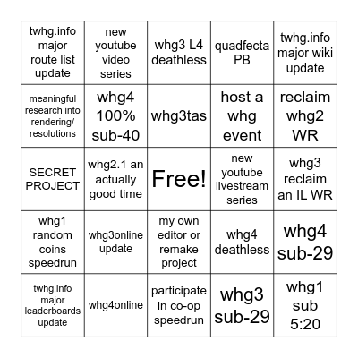 Danicker's 2025 Bingo Card