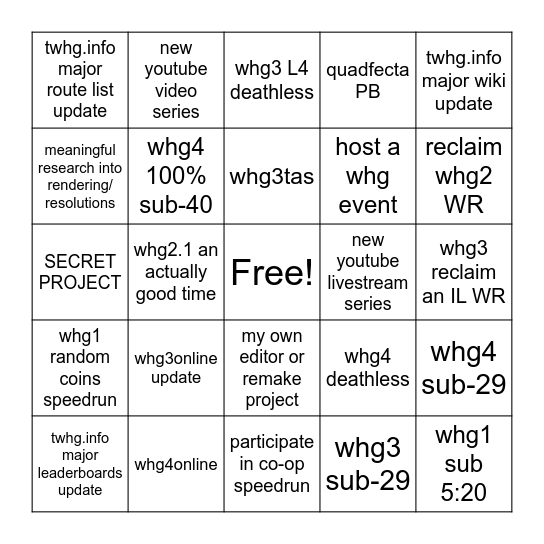 Danicker's 2025 Bingo Card