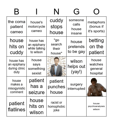 average house md episode Bingo Card