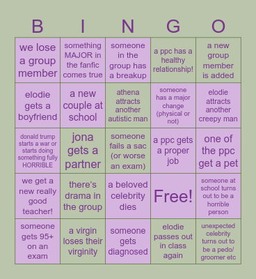 elodie’s 2025 bingo! :) Bingo Card