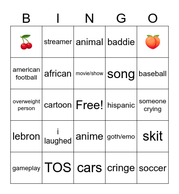 IG reels bingo Card