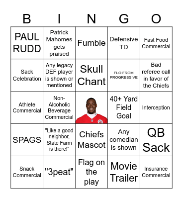 Chris Jones Card Bingo Card