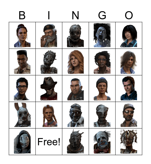Dead by Daylight Bingo Card