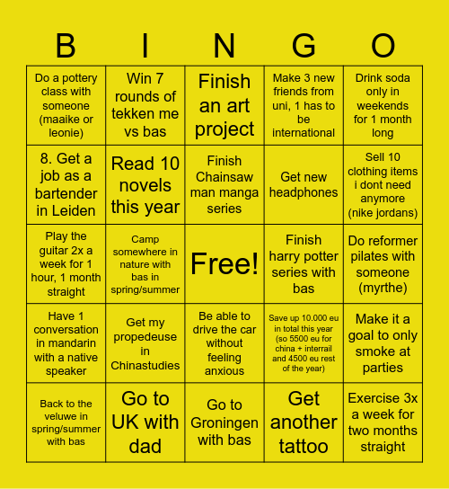 2025 Bingo card Bingo Card