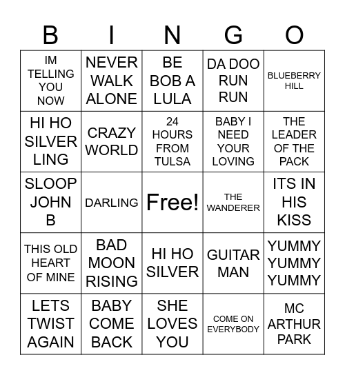 CORK CITY Bingo Card