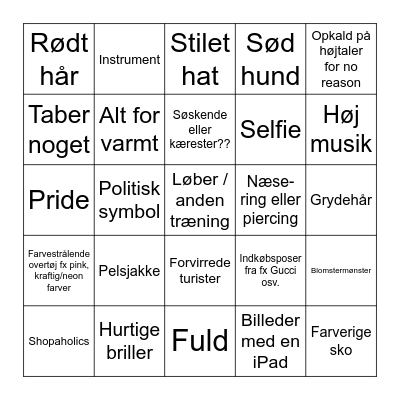 Menneske Bingo Card