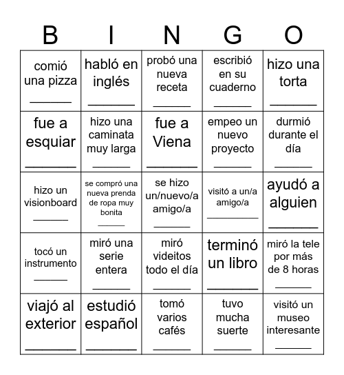 Busca a alguien quién ... Bingo Card