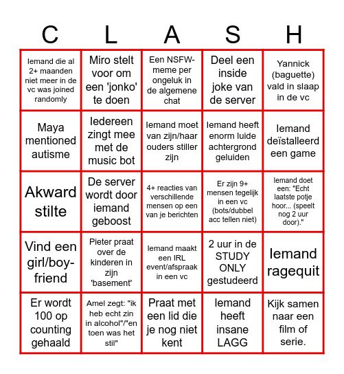 Discord BINGO LETSGOOO Bingo Card
